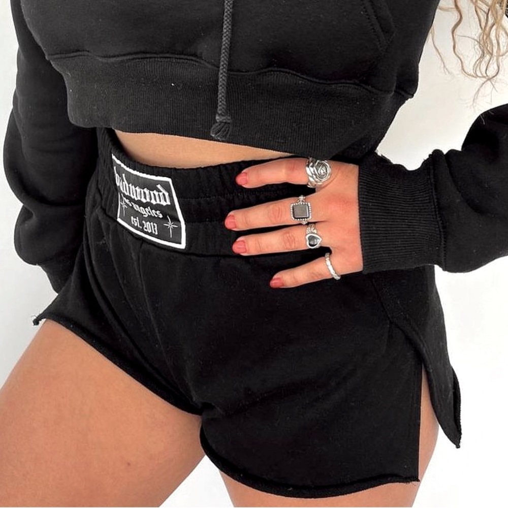Badwood logo boxing shorts black